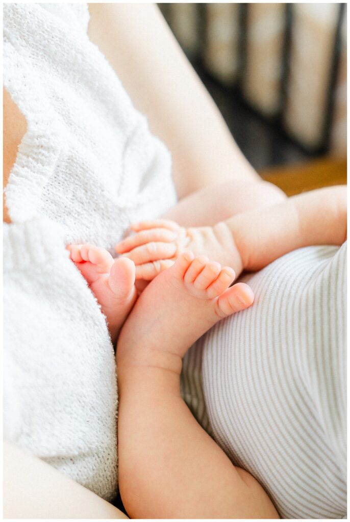 detailed shot of a newborn's feet in Georgetown, TX.